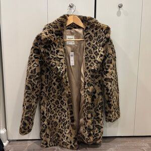 NWT Abercrombie & Fitch Leopard Fur Coat